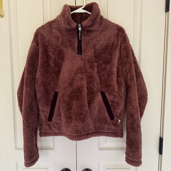 The North Face Fleece Jacket Sz M Half Zip Teddy Bear Style - Picture 1 of 5